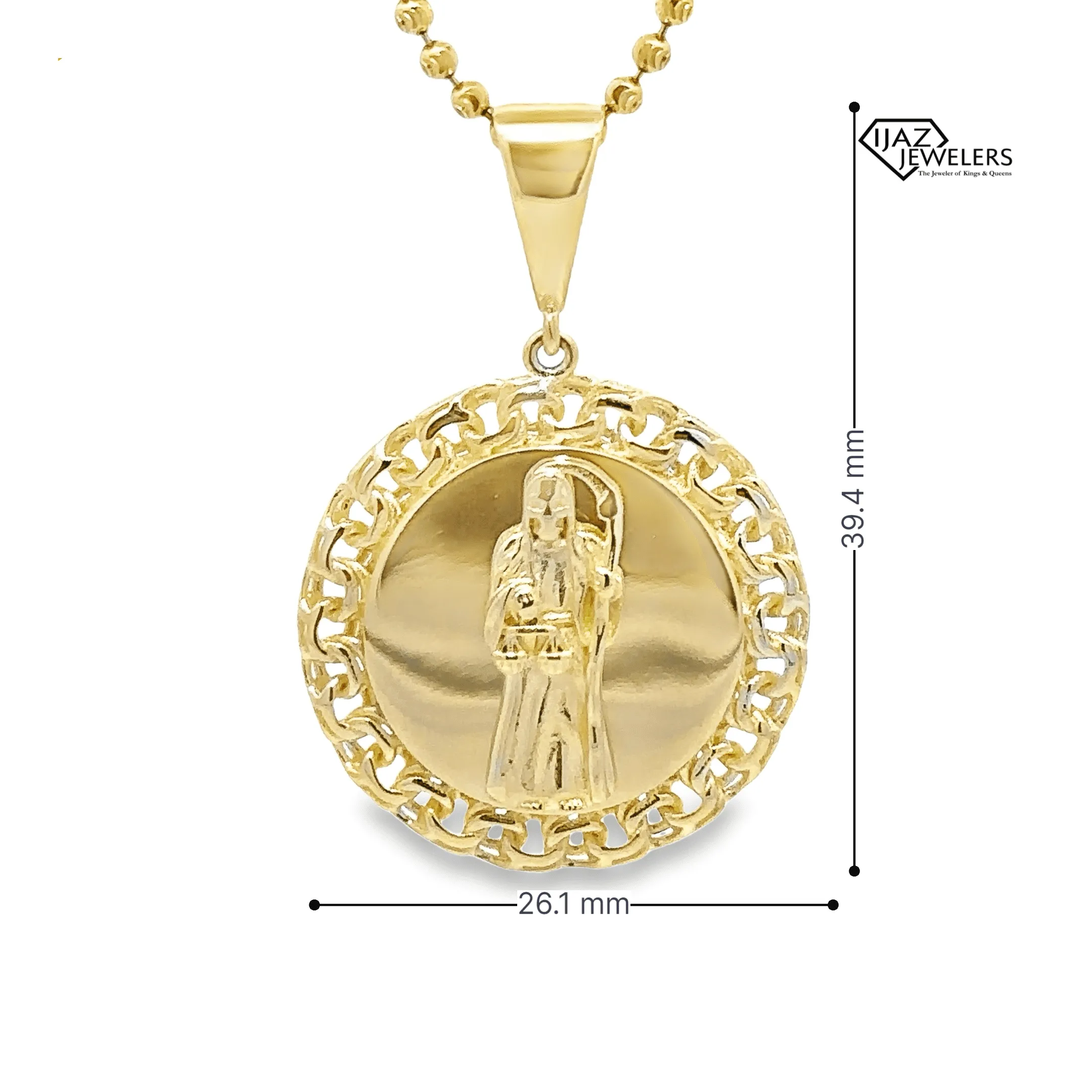 10K Gold Santa Muerte Charm