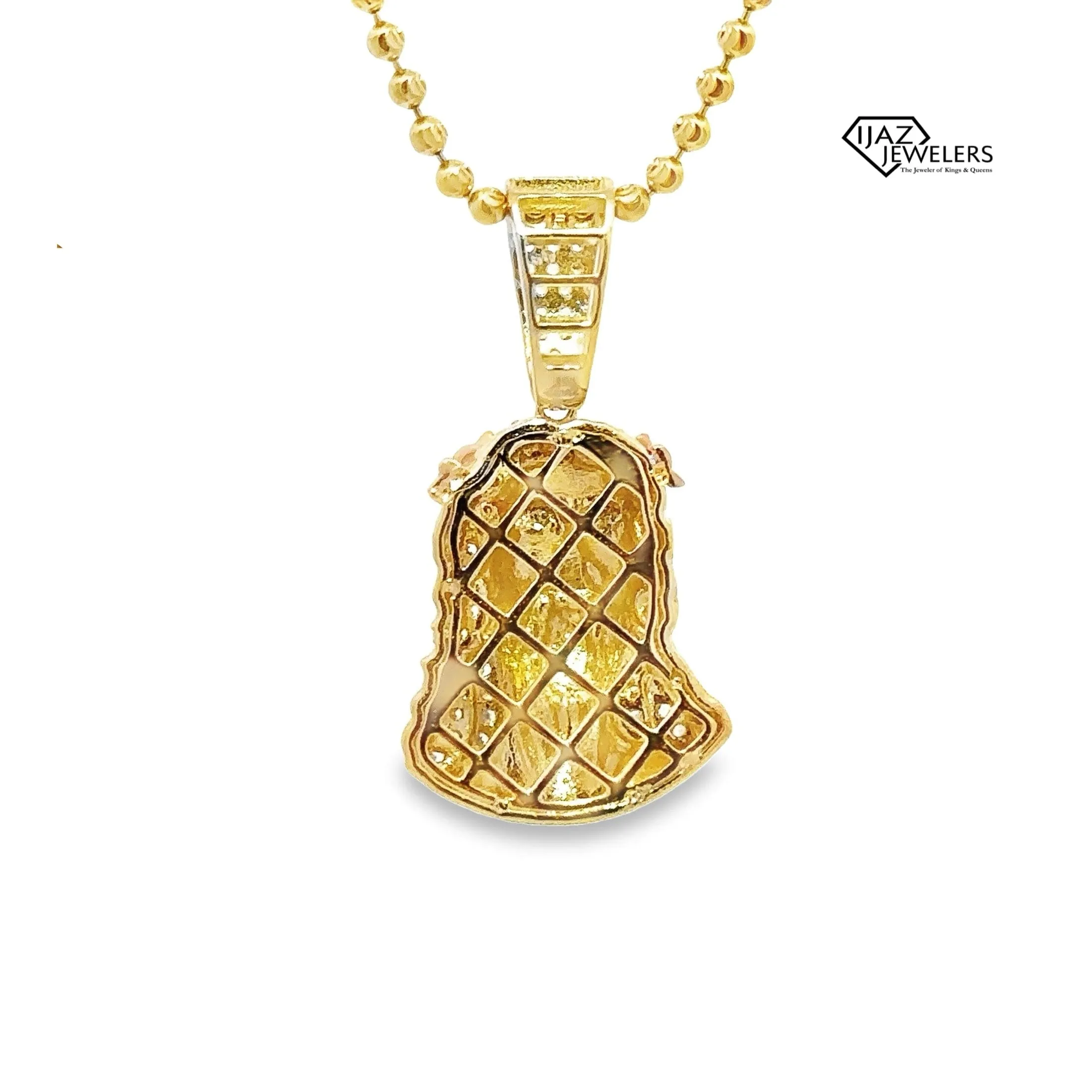 10K Gold Three Tone CZ Small Jesus Charm