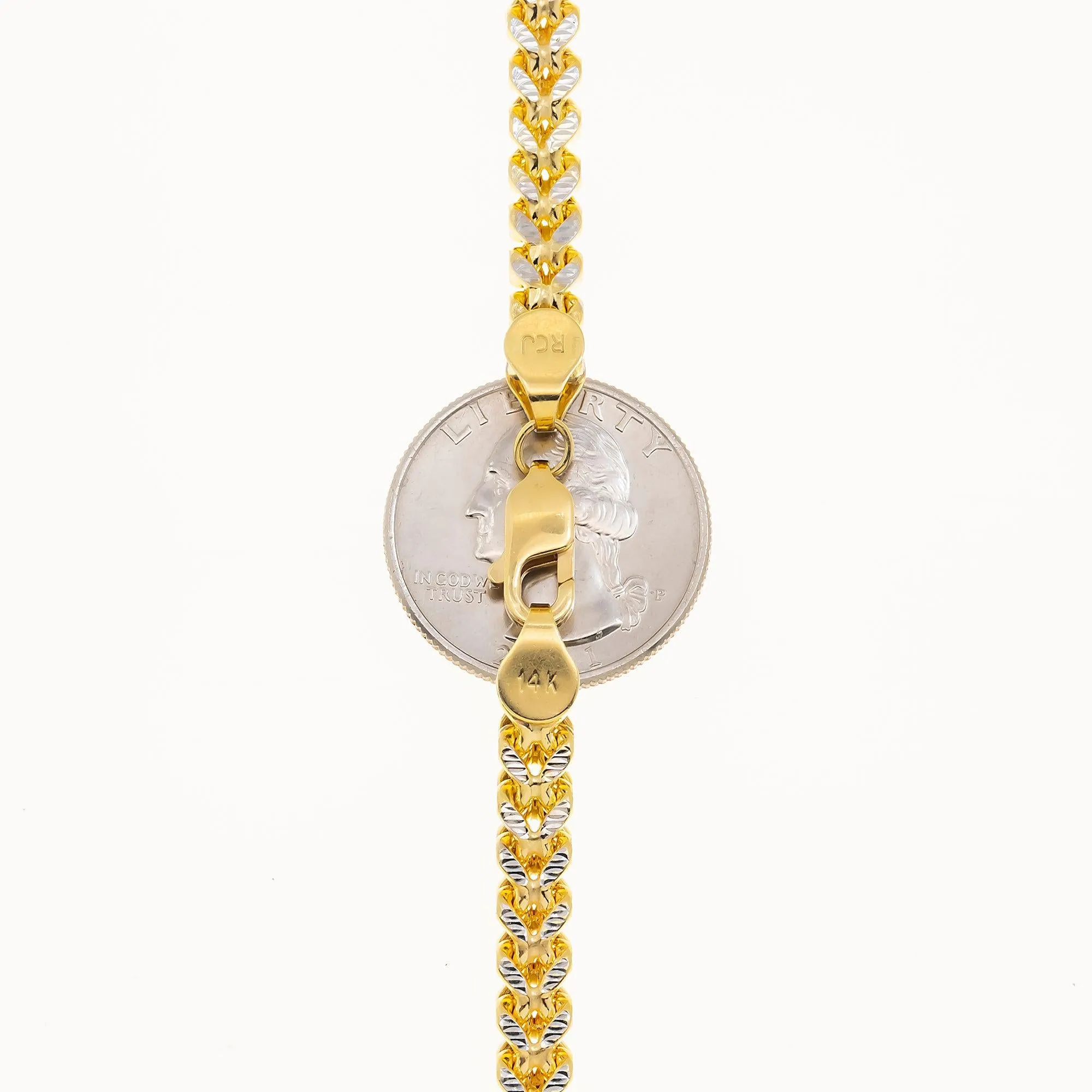 14K GOLD DIAMOND CUT 5MM FRANCO CHAIN
