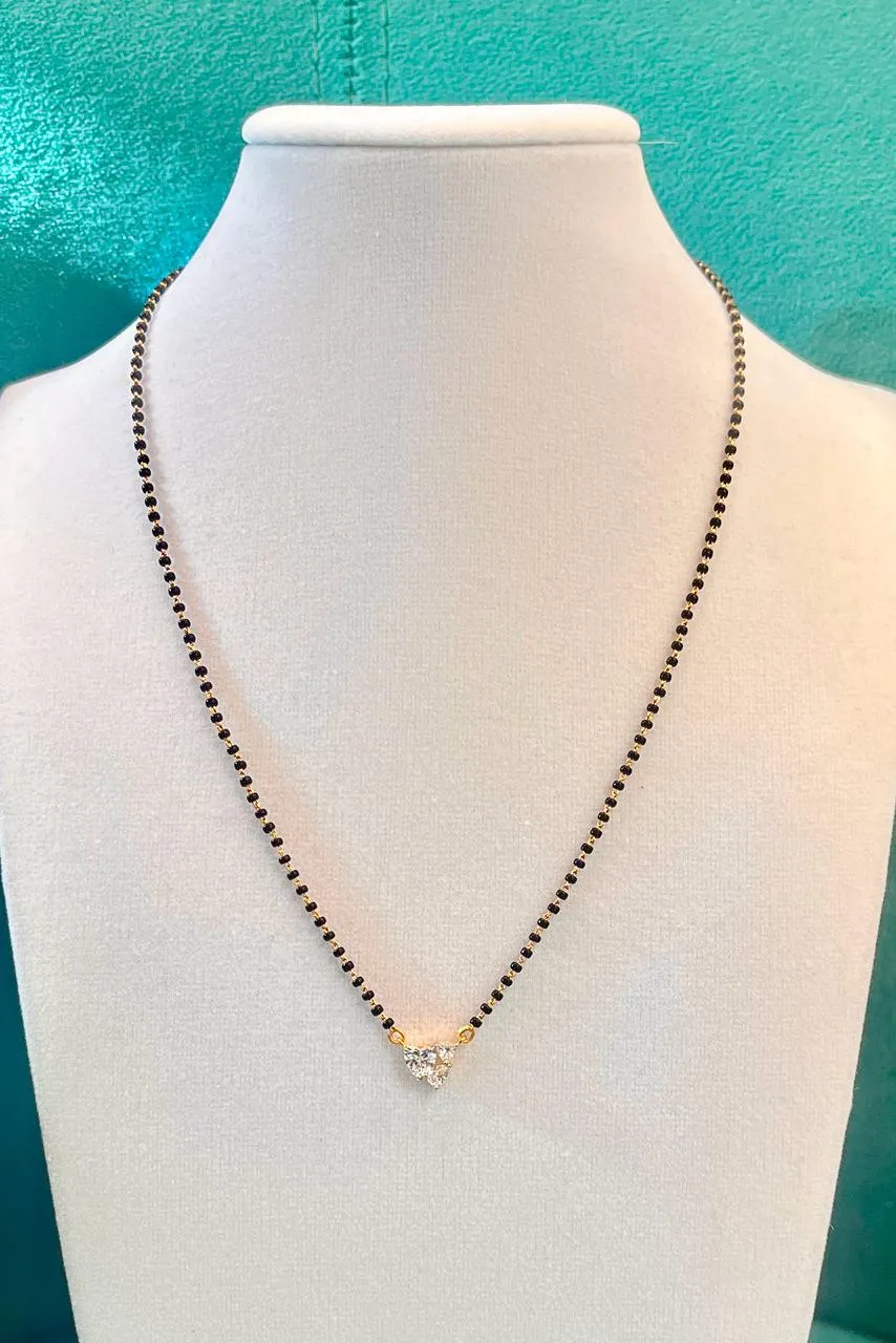 22 KT Gold Designer White Diamond Mangalsutra (D97)