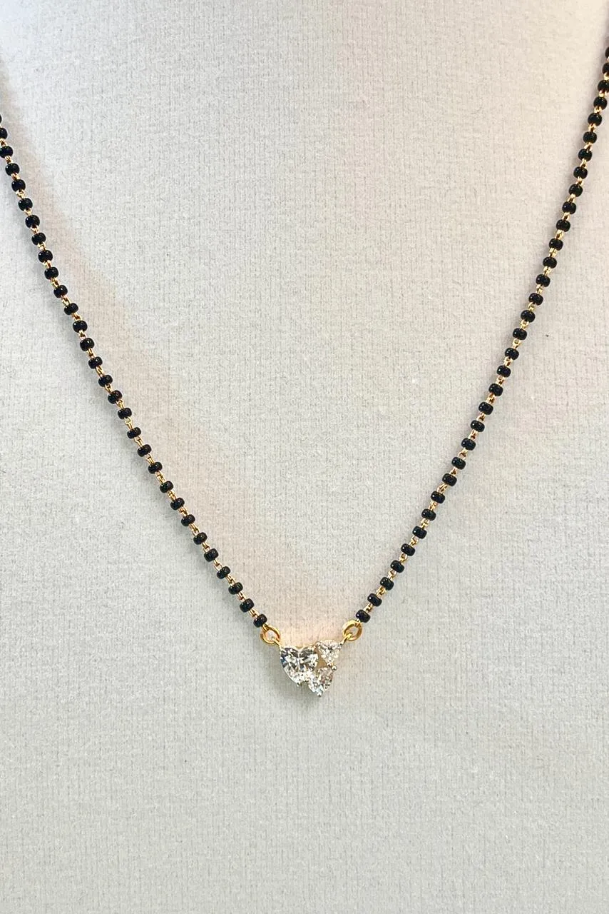 22 KT Gold Designer White Diamond Mangalsutra (D97)