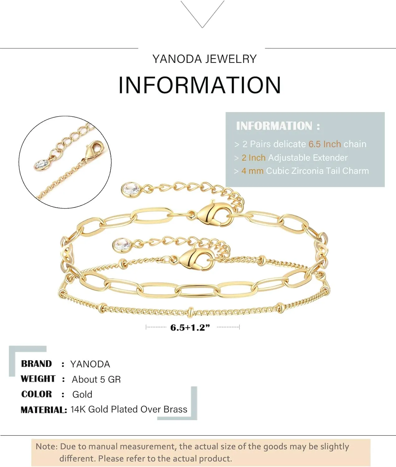 Dainty Layered Gold Chain Bracelet for Women 14K Gold Plated Handmade Adjustable Bracelet Satellite Beads Oval Mariner Figaro Link Chain Bracelets Minimalist Layering Stacking Jewelry Gift for Women