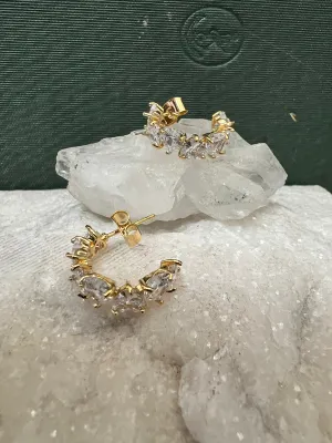 Diamond Heart Hoops