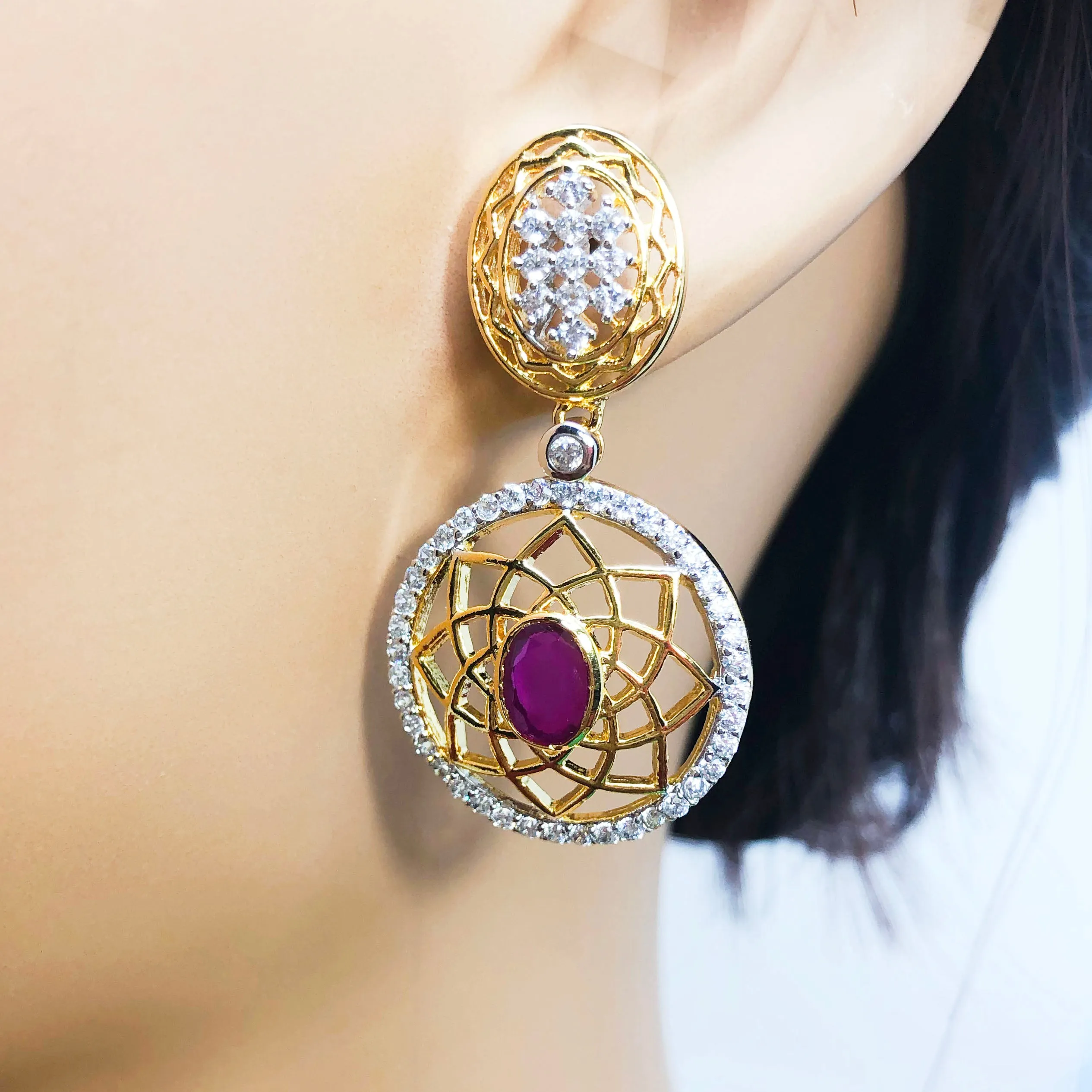Dreamcatcher American Diamond Earrings (E885)