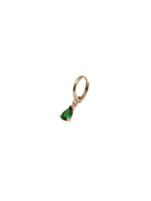 Gemstone Charm Hoop Earring