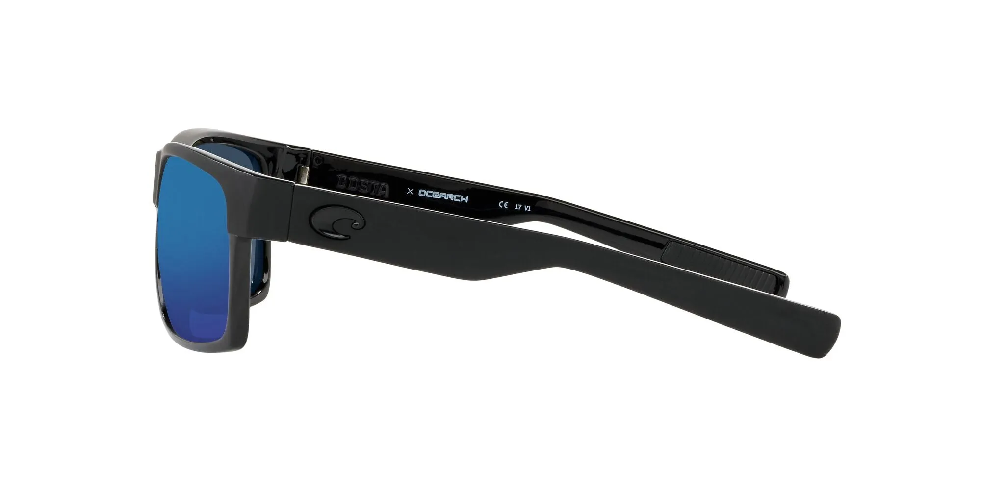 Half Moon Shiny Black/Matte Black w/ Blue Mirror 580P