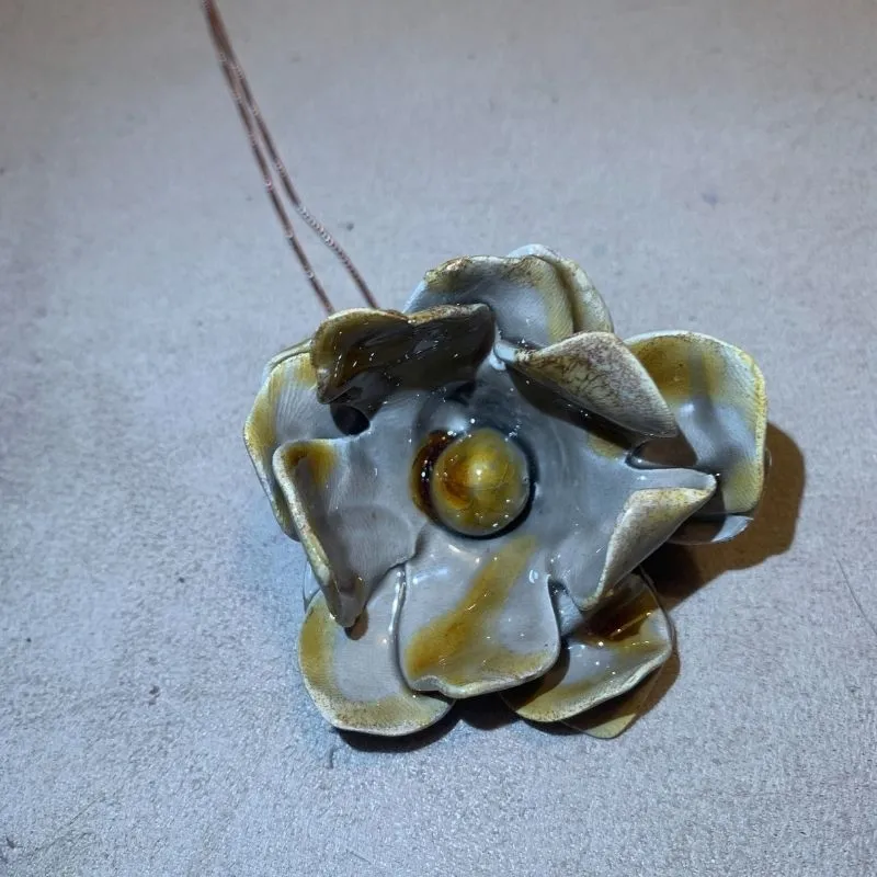 Handmade Ceramic Flower Pendant