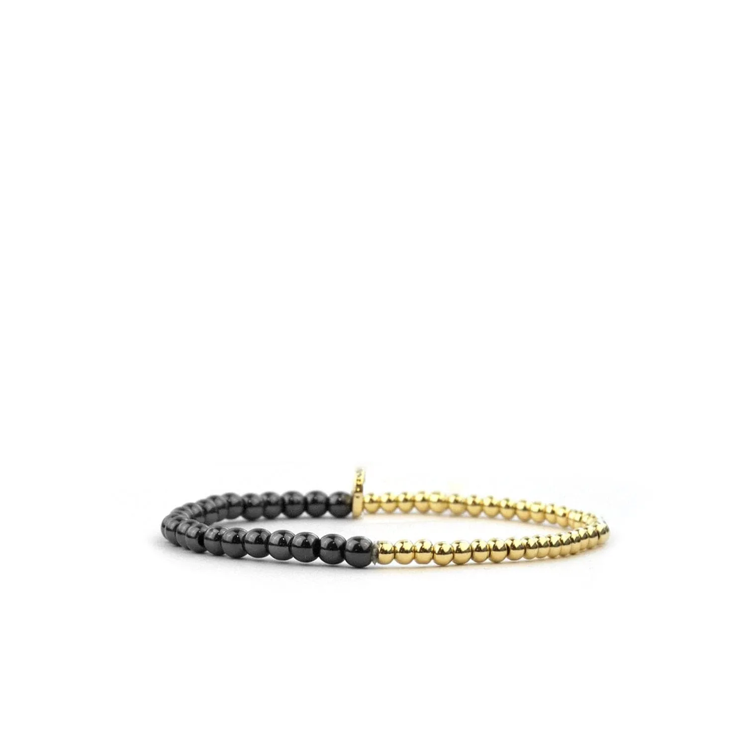 Hematite & Gold Bead Bracelet
