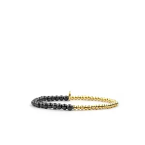 Hematite & Gold Bead Bracelet