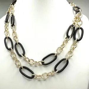 Linked Up Gunmetal Gold 36in Necklace