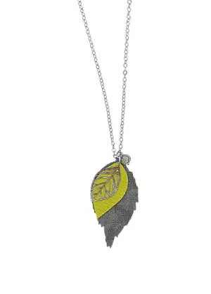 Long Leaf Chain Lime Silver