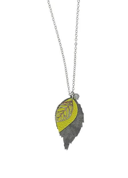 Long Leaf Chain Lime Silver