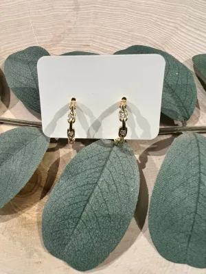 Mini Chain Diamond Hoops