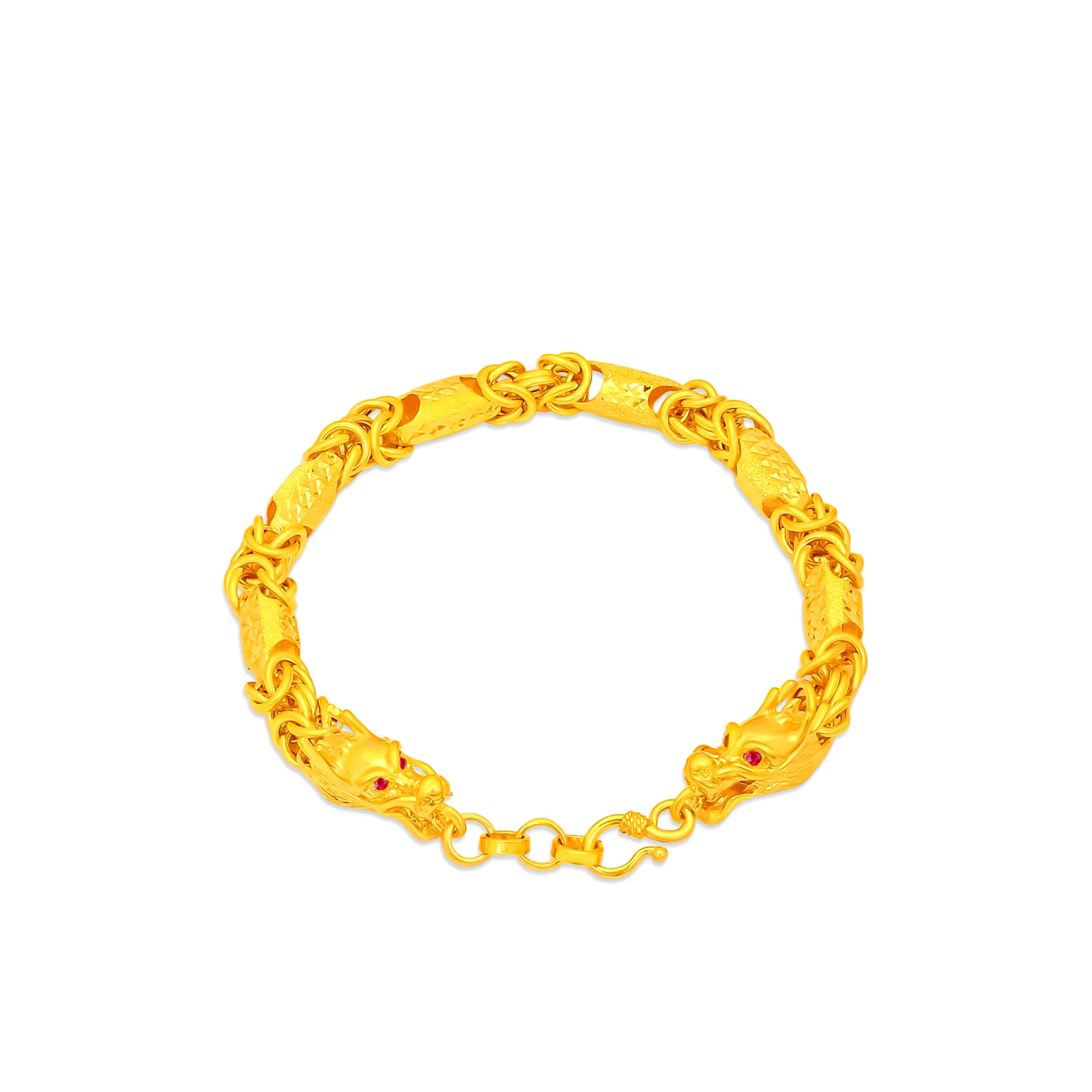 TAKA Jewellery 916 Gold Bracelet Dragon Heads