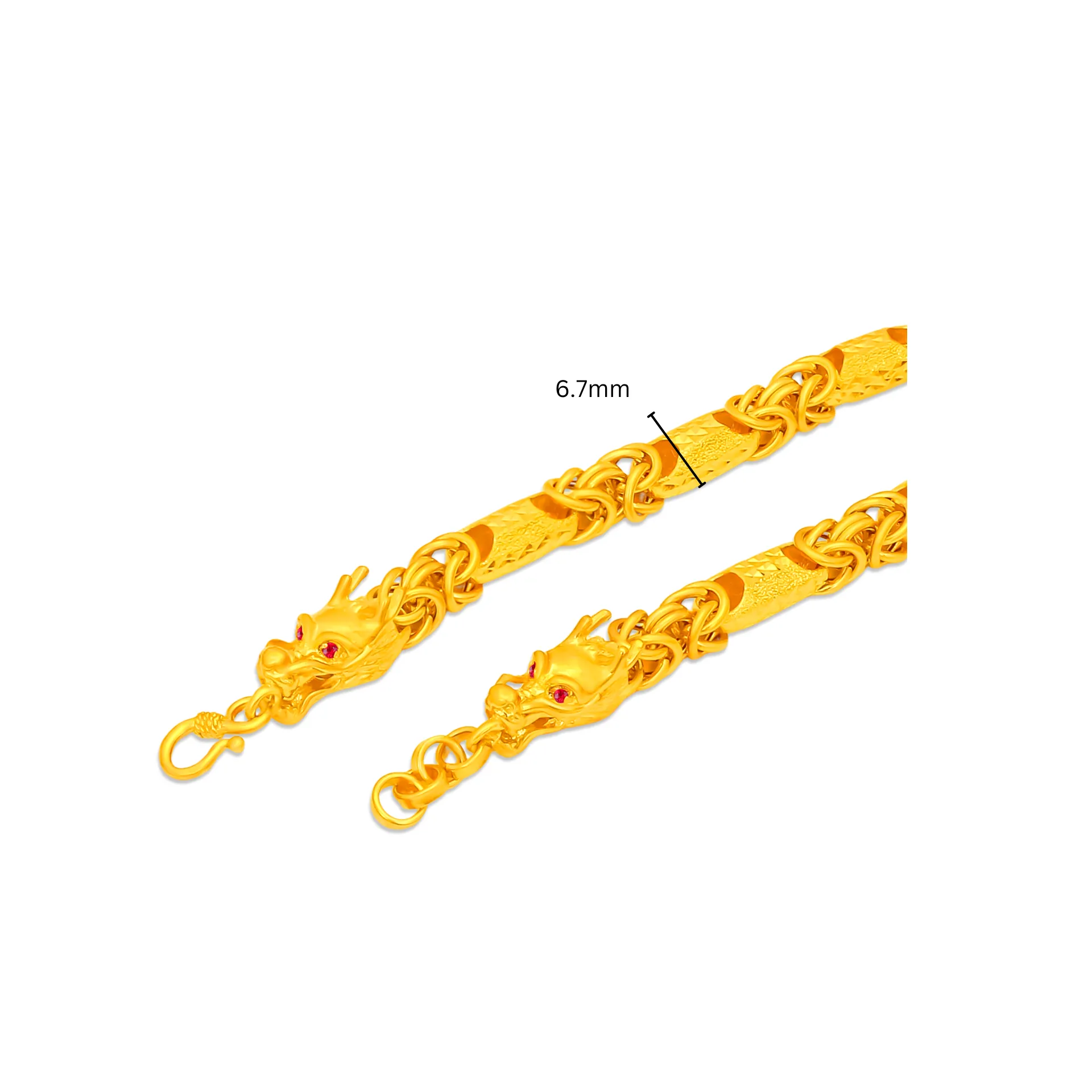 TAKA Jewellery 916 Gold Bracelet Dragon Heads
