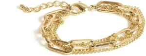 Waterproof Gold Chain Bracelet For Women Non Tarnish,14K Gold Plated Stainless Steel Link Dainty Bracelets Stake Layered Bracelet Set Hypoallergen Gold Jewelry