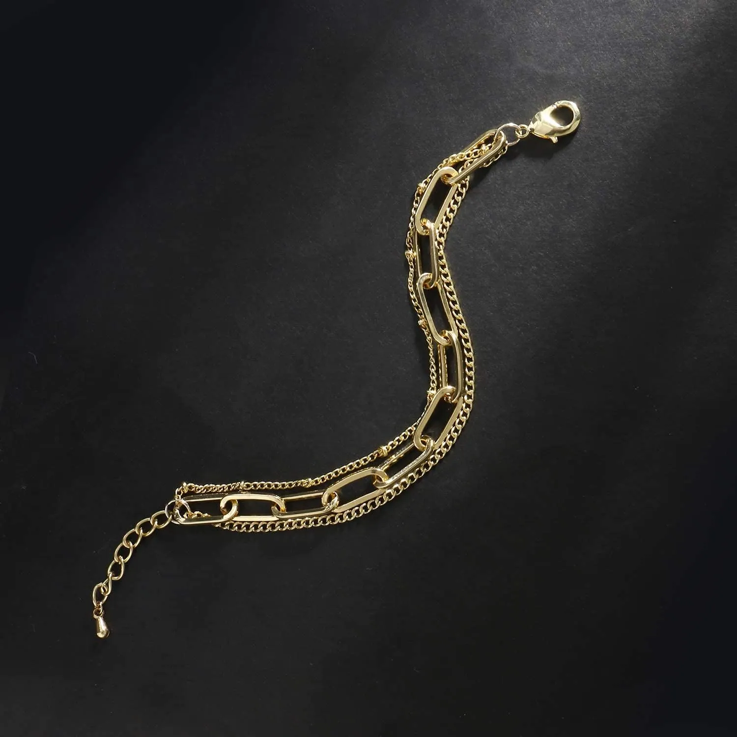 Waterproof Gold Chain Bracelet For Women Non Tarnish,14K Gold Plated Stainless Steel Link Dainty Bracelets Stake Layered Bracelet Set Hypoallergen Gold Jewelry