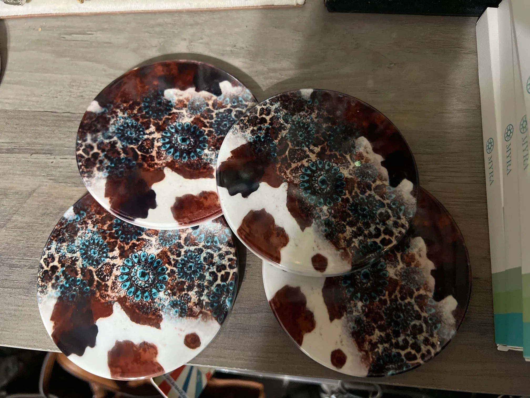 Western Themed Ceramic Coasters - Assorted
