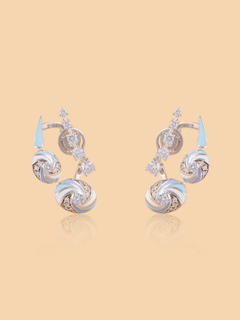 Westside X Pome Blue Swirl Lab Diamond Earrings