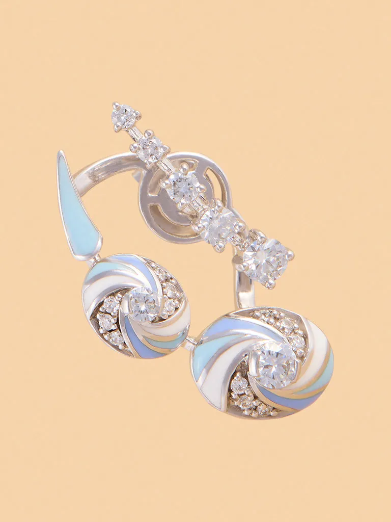 Westside X Pome Blue Swirl Lab Diamond Earrings